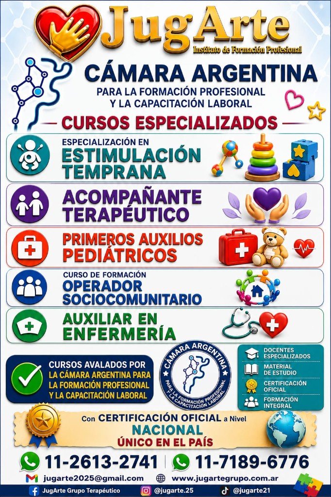Flyer cursos avalados por la Cámara Argentina